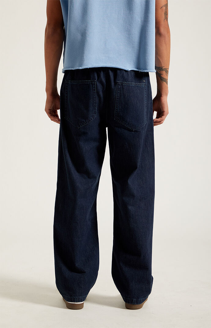 Pacsun Dark Blue Straight Drawstring Pants | Pacsun