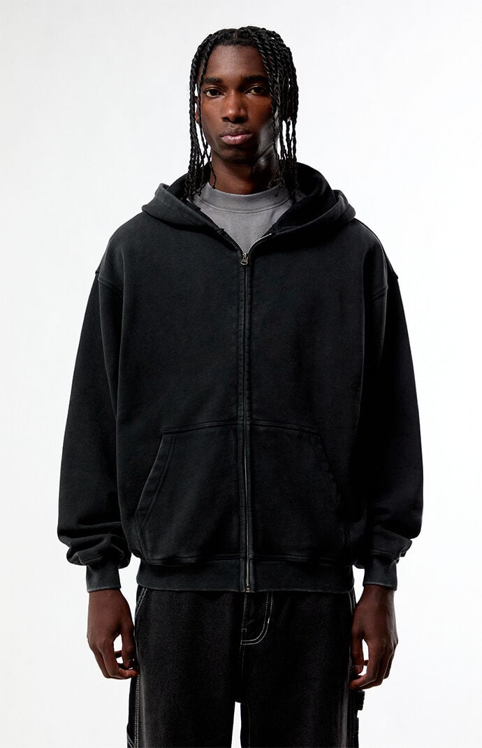 Pacsun Washed BlackÂ Full Zip Hoodie