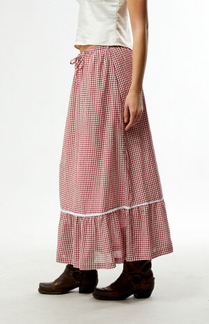 Lola Gingham Tiered Maxi Skirt image number 3
