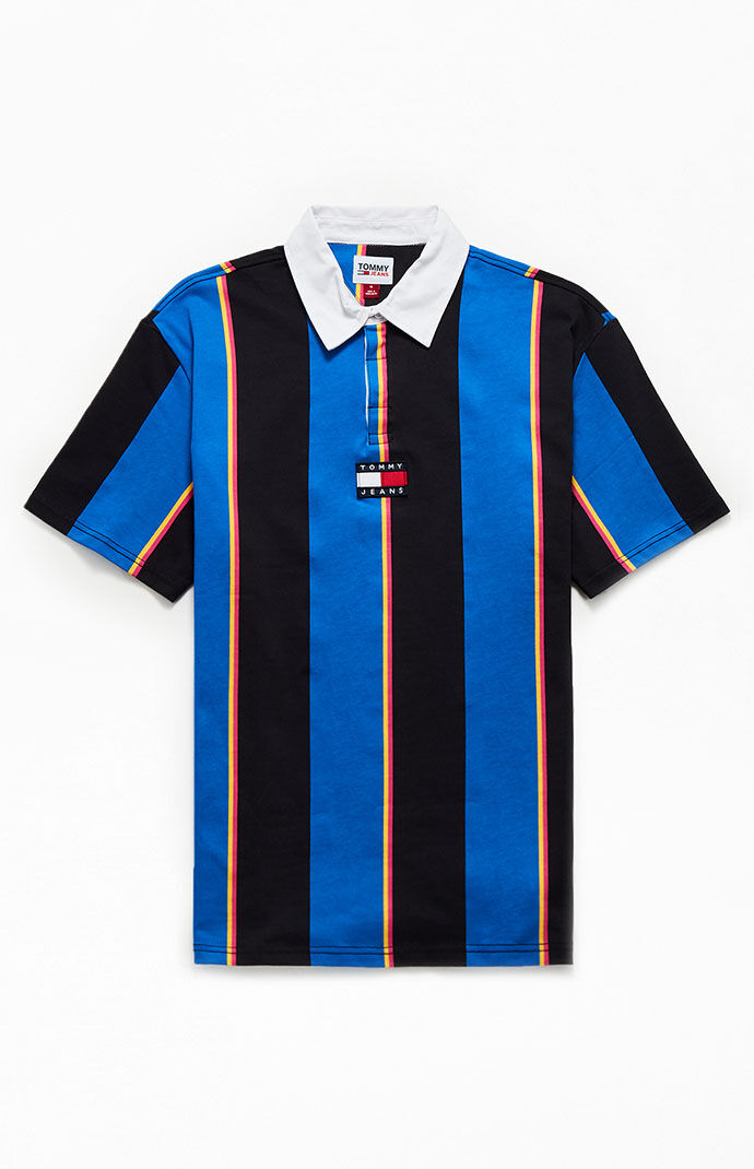 Tommy jeans vertical deals stripe polo shirt