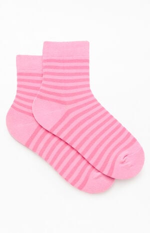 John Galt Pink Striped Ankle Socks | PacSun