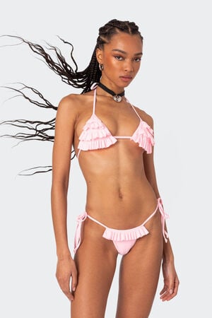 Joelle Ruffled Triangle Bikini Top image number 1