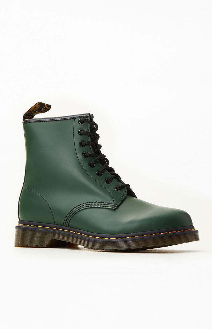 Dr Martens Green 1460 Smooth Leather Black Boots PacSun