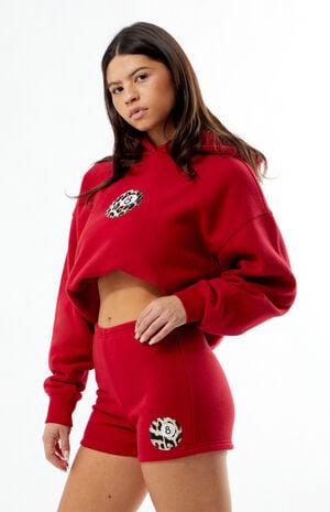 Leopard 8 Ball Applique Slim Sweat Shorts image number 3