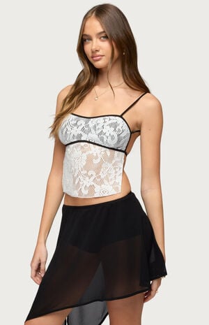 Solara Backless Sheer Crochet Top image number 2