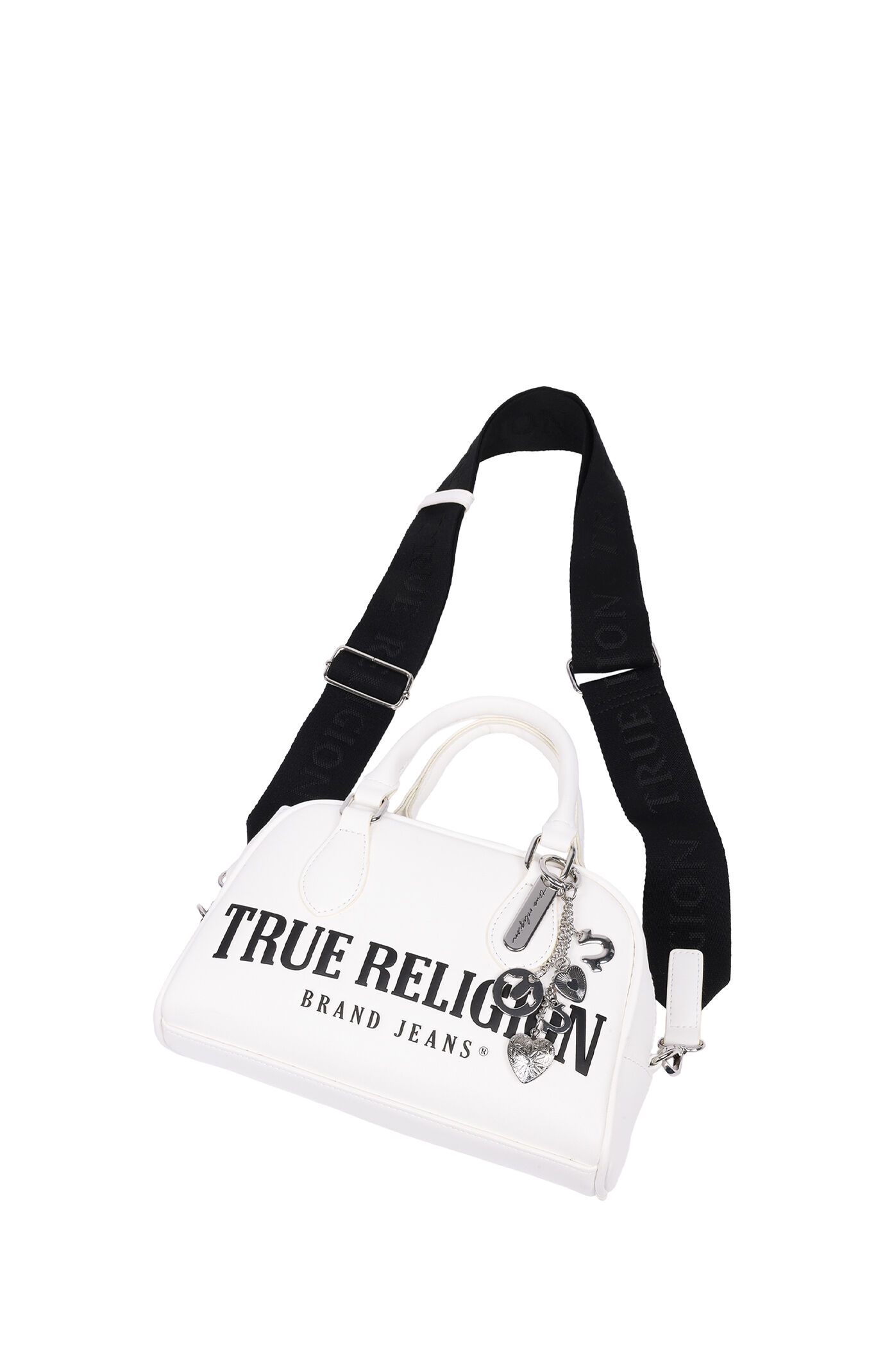 True Religion White Bombe Logo Satchel