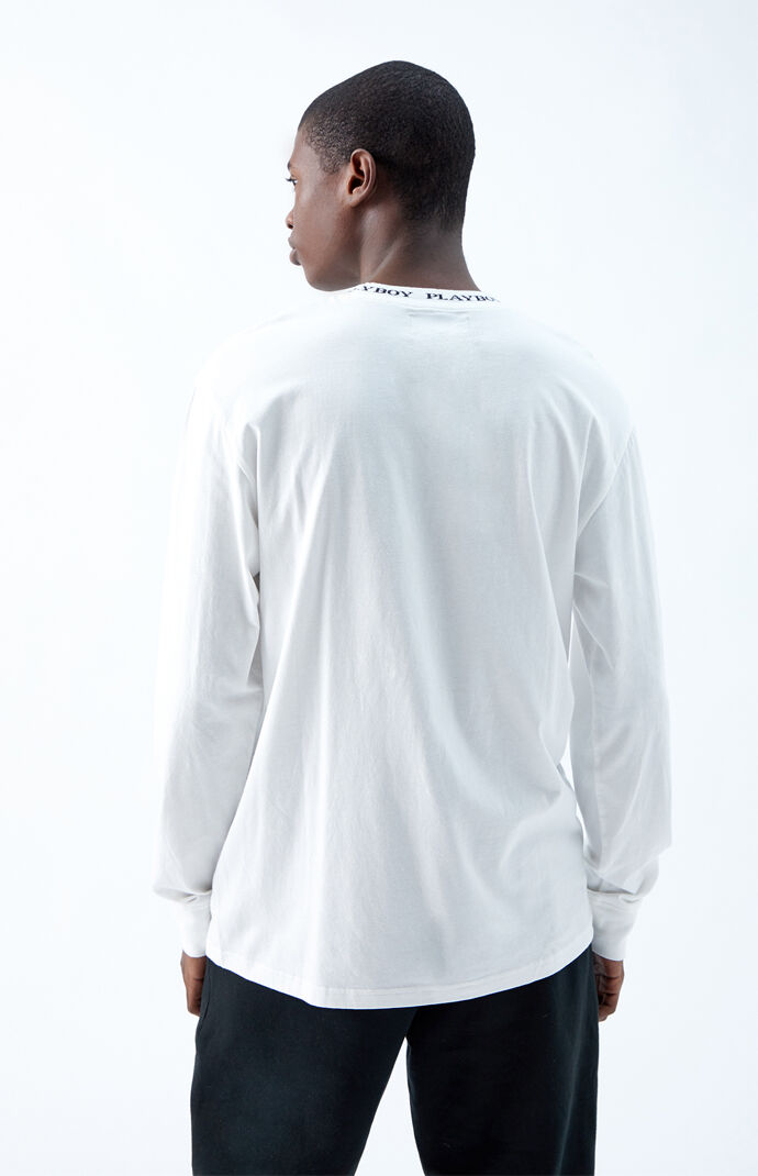 Playboy By Pacsun Logo Collar Long Sleeve T Shirt Pacsun