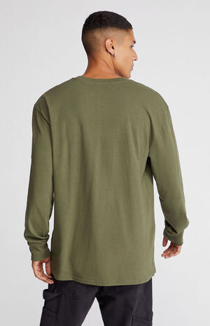 Olive Solid Regular Long Sleeve T-Shirt image number 3