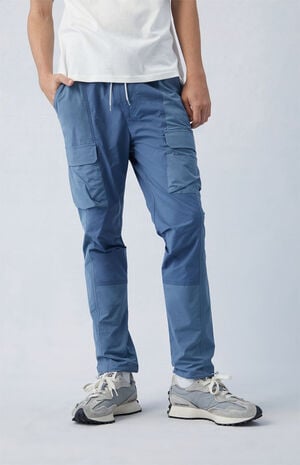 Eco Stretch Nylon Blue Slim Cargo Pants image number 1