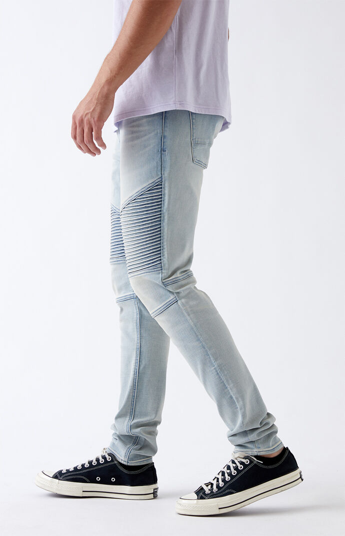 Light Moto Stacked Skinny Jeans