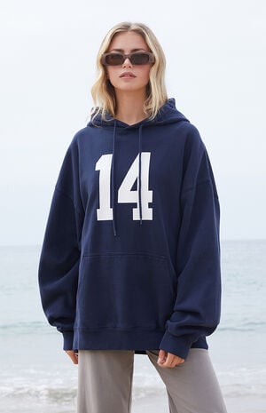 Blue Christie 14 Oversized Hoodie image number 1