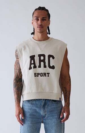 Gray Sport Cut Off Muscle Crew Neck Sweatshirt image number 2