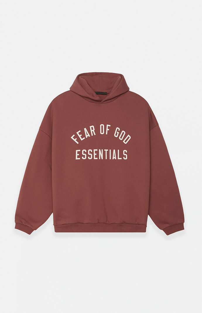 FOG ESSENTIALS 赤 M エッセンシャルズ Fear of God ESSENTIALS Crimson Fleece Hoodie | Pacsun