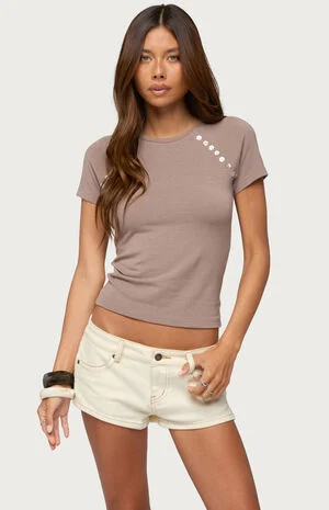 Rowan Iridescent Button Raglan T-Shirt image number 1