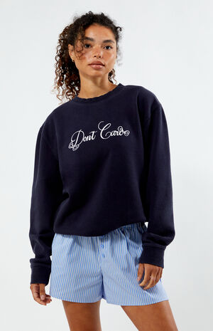 Don't Care Crew Neck Sweatshirt image number 1