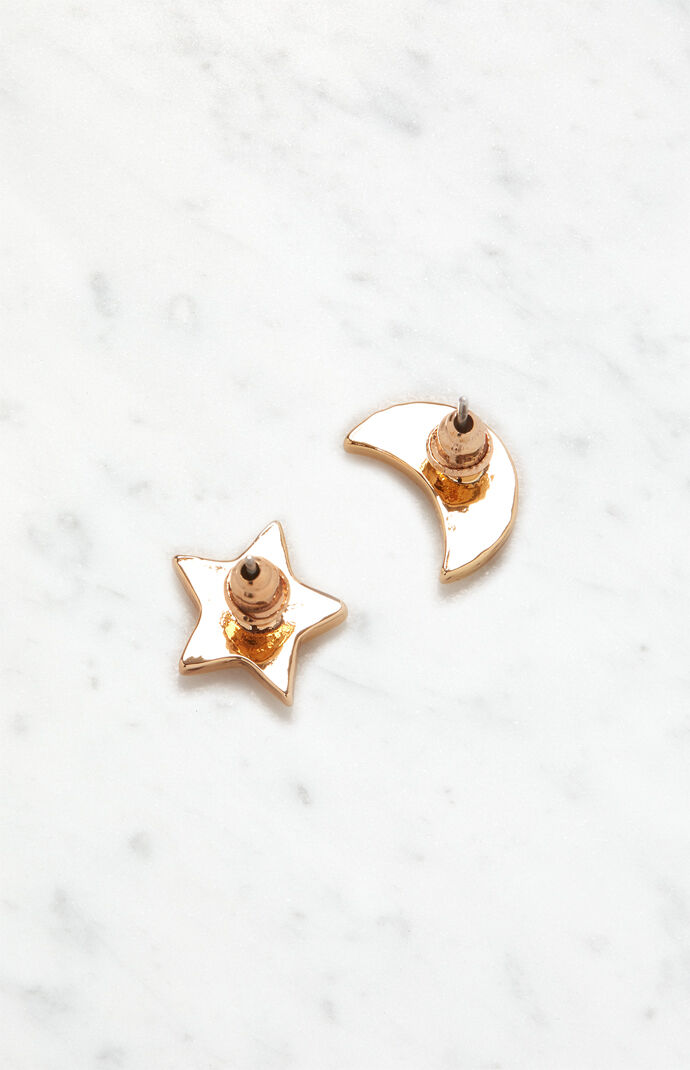 Pink Opal Celestial Stud Earrings