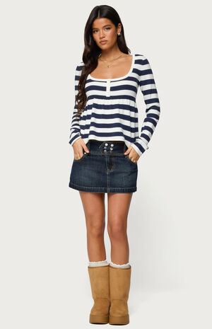 Lockie Striped Knit Babydoll Top image number 4