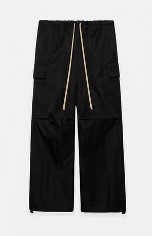 Black Textured Nylon Field Pants image number 1