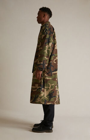 Woodland Camo Nylon Trench Jacket image number 3