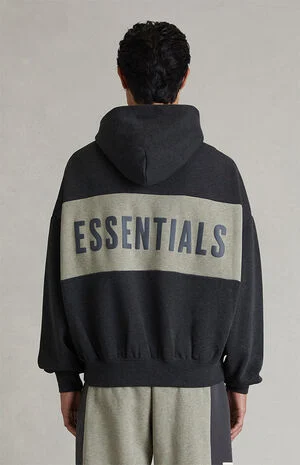 Iron Grey Heather Paneled Cropped Relaxed Hoodie image number 4