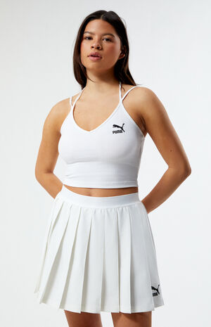 White Classics Ribbed Crop Top image number 1