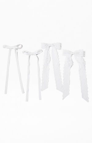 4 Pack Lace & Grosgrain Barrettes image number 1