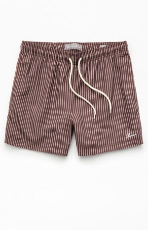 Bailey Brown Pinstripe 5" Swim Trunks