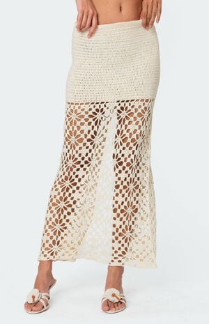 Ida Back Slit Crochet Maxi Skirt image number 2