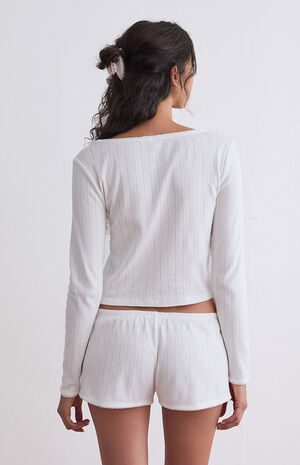 Pointelle Pajama Cardigan image number 4