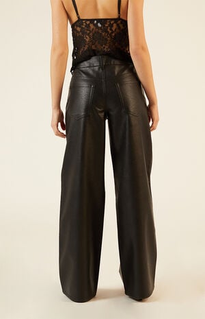 Faux Leather Wide Leg Pants image number 4