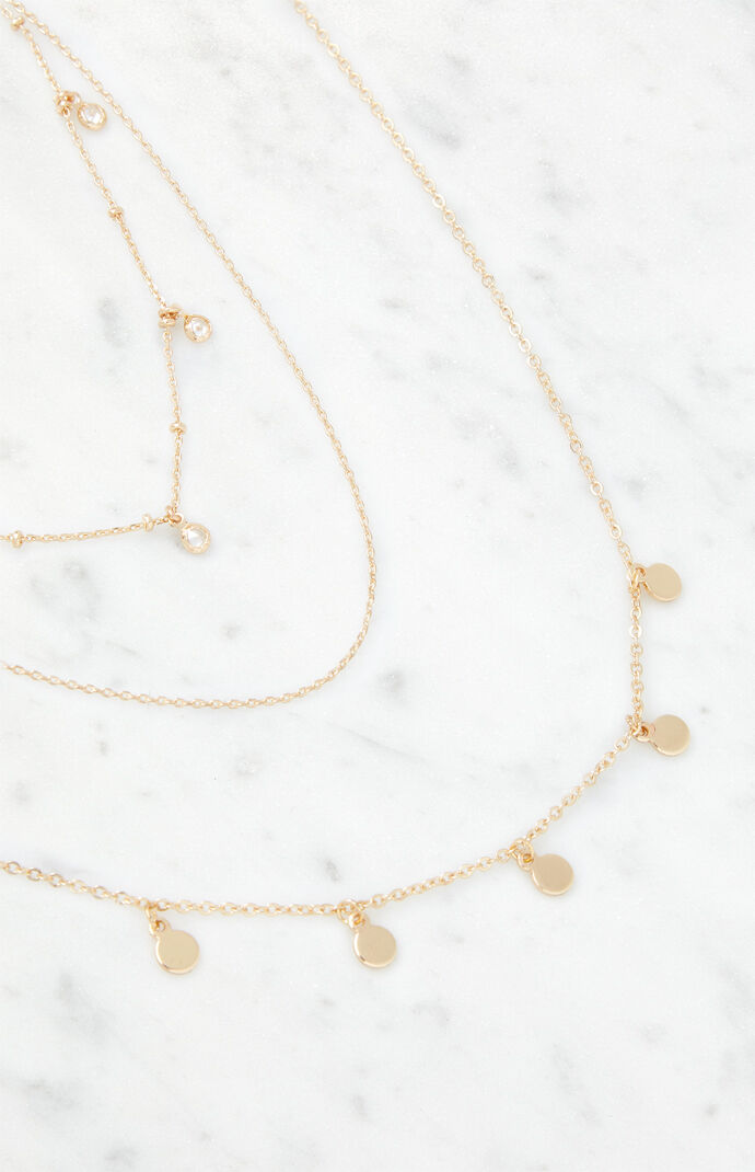 Simple Disc Necklace Set