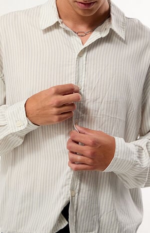 Striped Visible Oxford Long Sleeve Cropped Shirt image number 2