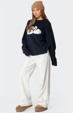 Swan Oversized Knit Sweater image number 3
