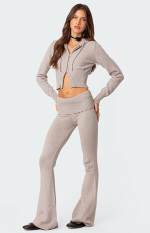 Desiree Knitted Low Rise Fold Over Pants image number 3