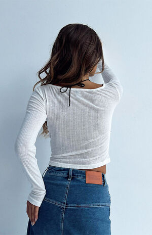 Eco White Tari Long Sleeve Top image number 5