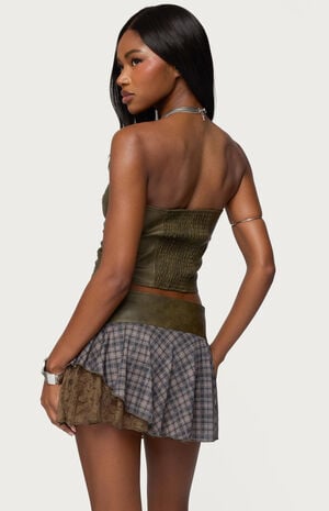 Varley Buckle Cutout Faux Leather Top image number 3