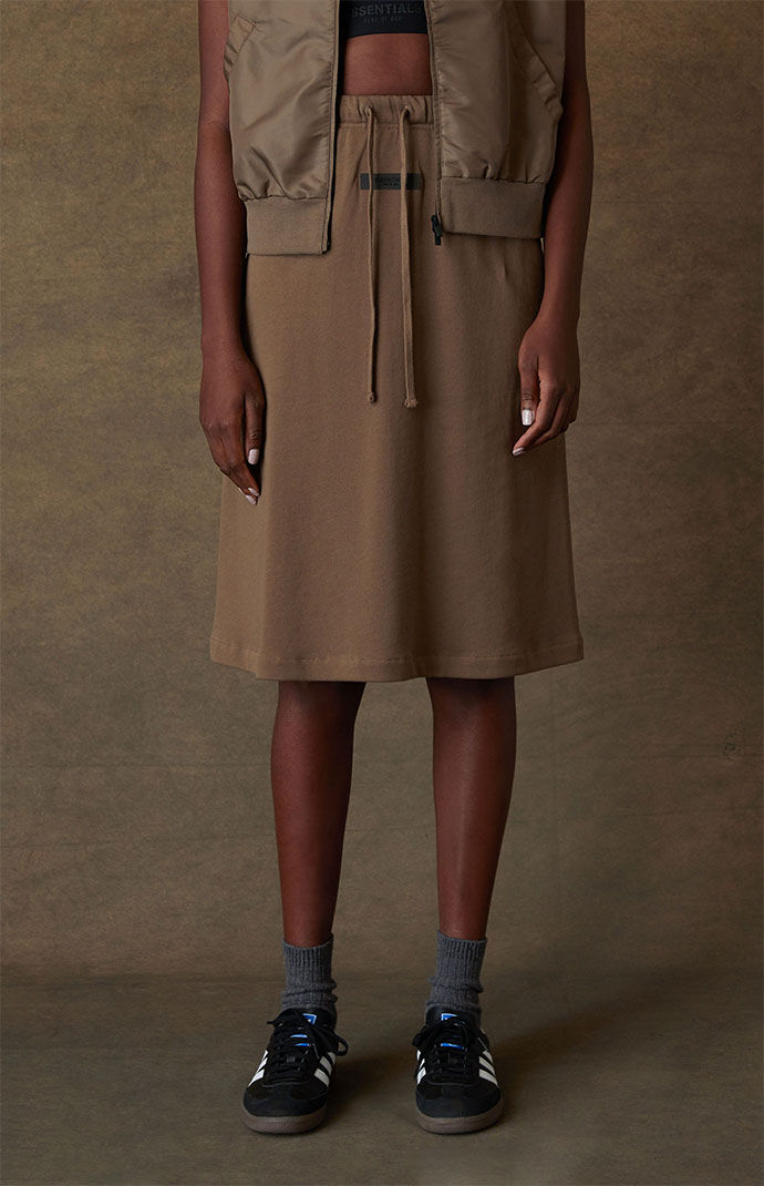 【FOG Essentials】Women's Midlength Skirt Fear of God Essentials Women's Off Black Midi Skirt | PacSun