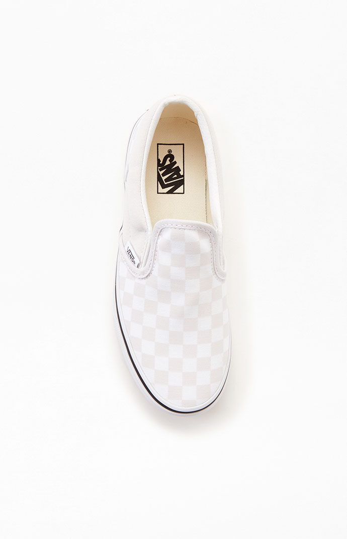 Vans Kids White Light Pink Checker Classic Slip On Shoes PacSun