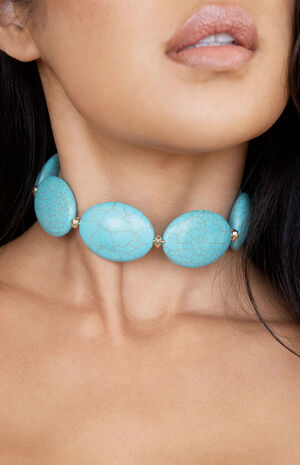 Oval Turquoise Stones Statement Choker image number 6