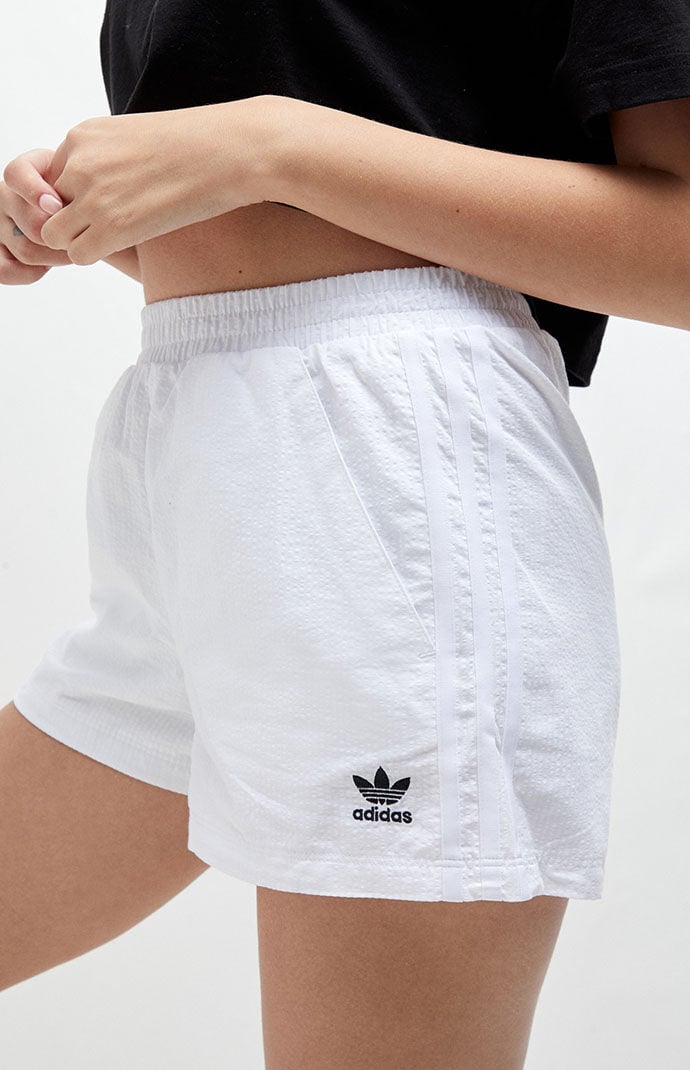adidas White Adicolor 3 Stripe Shorts PacSun