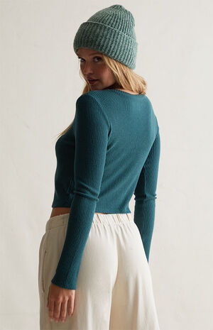 Cozy Button Up Long Sleeve Top image number 4