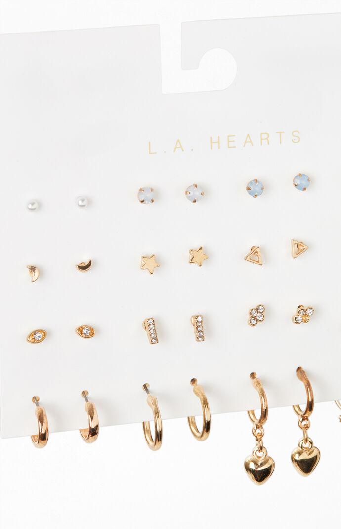 La hearts 16 pack star and shop moon earrings