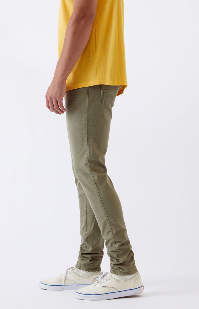 Olive Stacked Skinny Jeans
