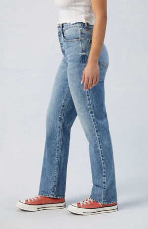 Stretch Medium Indigo Dad Jeans image number 3