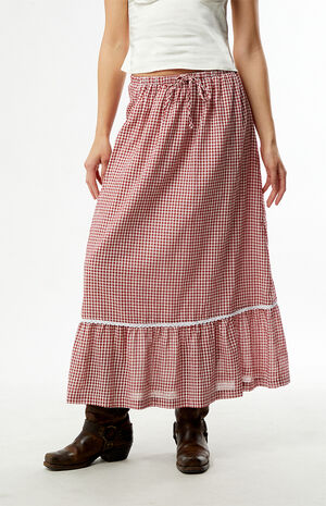 Lola Gingham Tiered Maxi Skirt image number 2