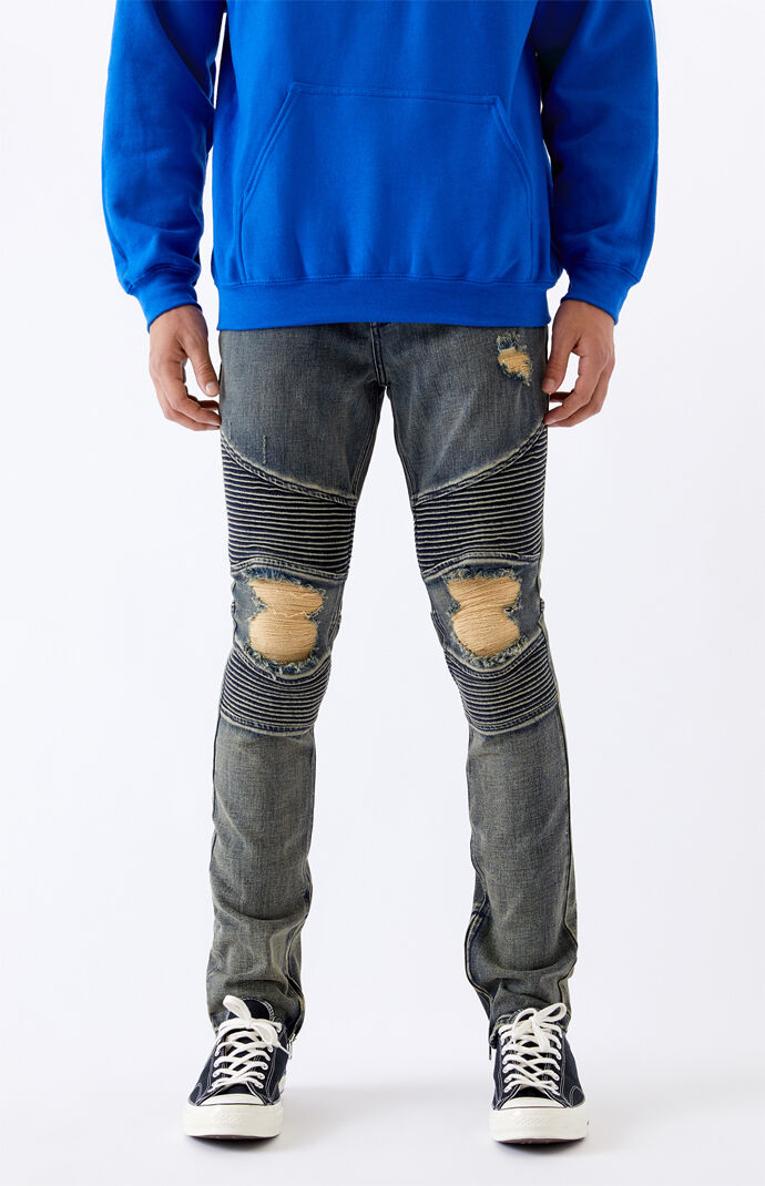 Dark Moto Stacked Skinny Jeans