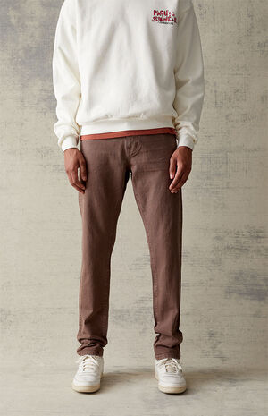 Slim Brown Comfort Stretch Jeans image number 1