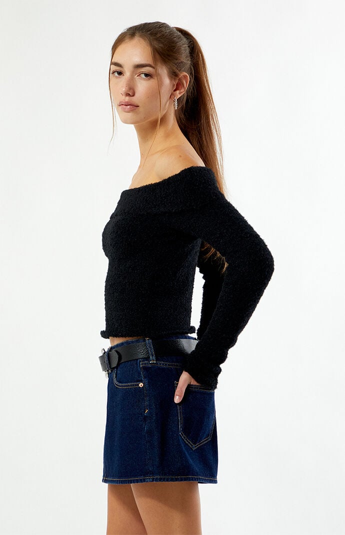 Pacsun Faux Leather Half Moon Metal Buckle Belt