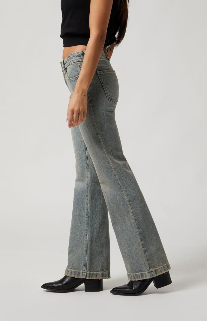 デニム・ジーパン [NEVY] Nudge Low-Waist Bootcut Denim Pants (2 COLOR) Pacsun Jade Low Rise Bootcut Jeans Light Indigo Tinted | PacSun