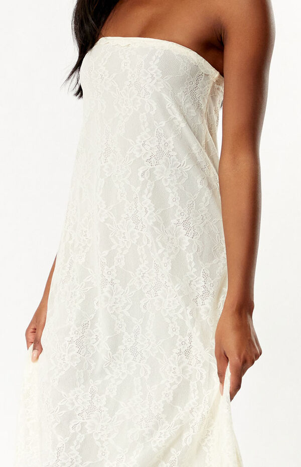 knee length dresses for ladies Baltic Born Womens Aspen Smocked Lace Maxi Dress | Off White main image 1